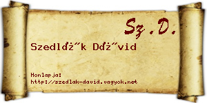 Szedlák Dávid névjegykártya